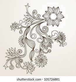 floral pattern hand drawing illustration