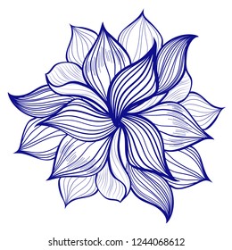 Floral pattern, hand drawn flower, element design, vector illustration.
