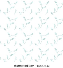 Floral pattern. Hand drawn flowers sketch. Vector illustration.