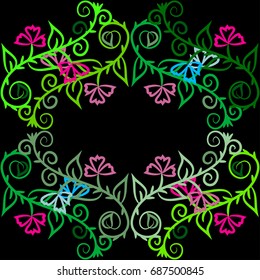 Floral pattern. Hand drawn illustration of summer flowers on bright background. Seamless design can be used for textile, greeting cards, wallpaper, web. Vector illustration.
