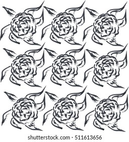 Floral pattern. Hand drawn style texture. Design for poster, card, invitation, placard, brochure, wallpaper, the cloth. Vector.