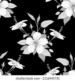 Floral pattern with hibiscus 