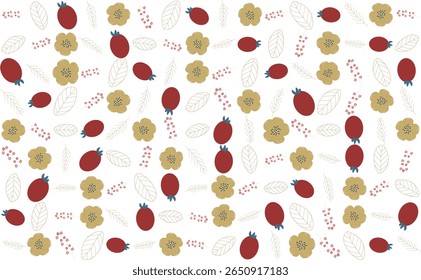Floral pattern illustrations with artistic botanical elements, great for use in digital design and print materials.