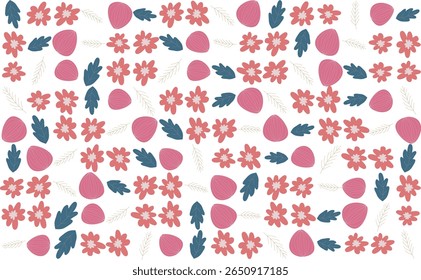 Floral pattern illustrations with artistic botanical elements, great for use in digital design and print materials.