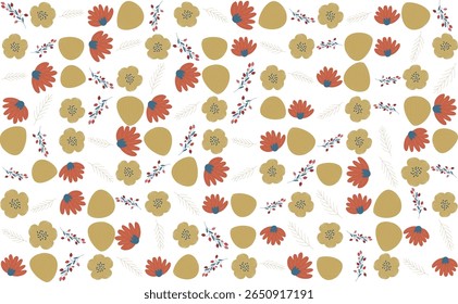Bloemenpatroon illustraties met artistieke botanische elementen, ideaal voor gebruik in digitaal ontwerp en printmaterialen.