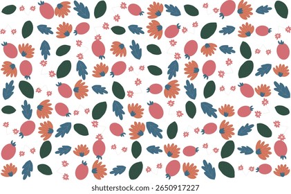 Floral pattern illustrations with artistic botanical elements, great for use in digital design and print materials.