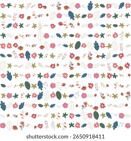 Floral pattern illustrations with seamless botanical designs, perfect for textile prints, modern packaging, digital art, and elegant decorative projects.