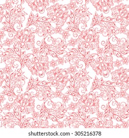 Floral Pattern in Indian Batik Style
