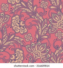 Floral Pattern in Indian Batik Style