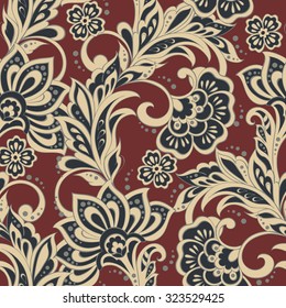 Floral Pattern in Indian Batik Style