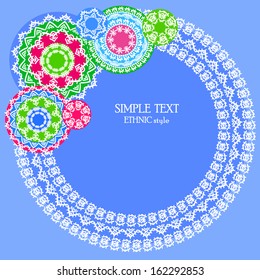 floral pattern in Indian style, geometric pattern in ethnic style, round pattern in ethnic style, christmas pattern,  winter holiday background