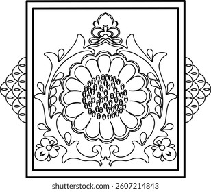 Floral pattern of Indonesia. traditional Pattern. line art pattern. Pattern for curving