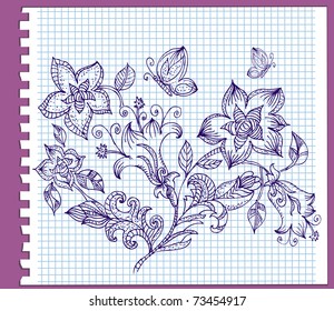 Floral pattern ink