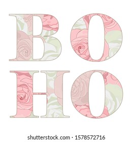 floral pattern inside letters, vector