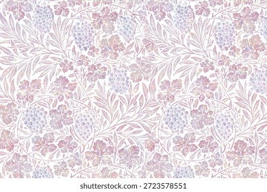 Floral pattern with intricate floral designs. Soft pastel colors enhance the floral theme. Delicate flower elements create a seamless floral background. Background with copy space vector.