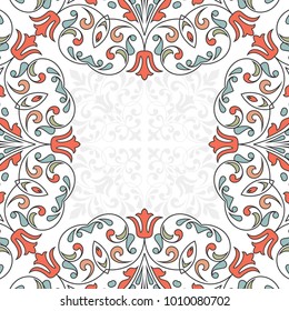 Floral pattern for invitation or greeting card. 10 eps.