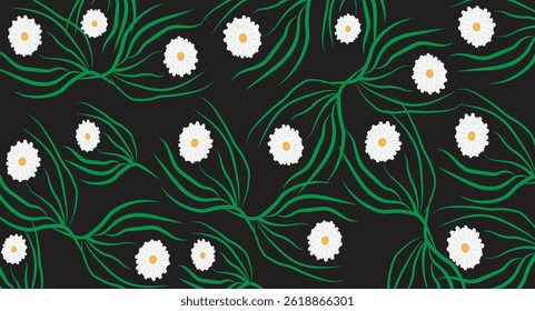 Floral pattern Isolated black background ,  Digital pattern, Arab, Pakistan,  Indian floral pattern, Vector Illustration ,Design for fashion , fabric, textile, wallpaper , wrapping and all prints