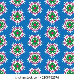 Floral pattern for ladies garments such as sarees, dupattas, stoles, skirts, shirts, Kurtis, etc.