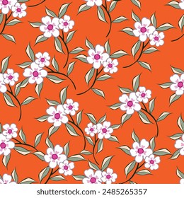 Floral pattern of large yellow, red and orange flowers on a dark background. Rustic chic.