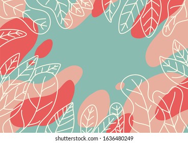 The floral pattern of the leaf has a space in the middle to insert text as a vector.