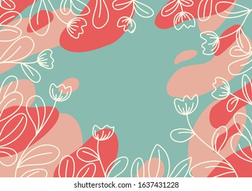 The floral pattern of the leaf has a space in the middle to insert text as a vector.