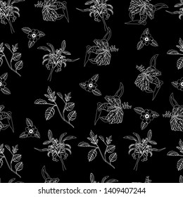 floral pattern with leaves seamless vector