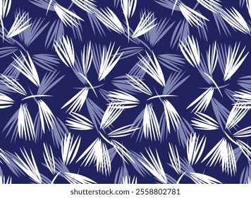 Floral pattern leaves with smooth contours, vector illustration, suitable for clothing designs.