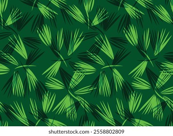 Floral pattern leaves with smooth contours, vector illustration, suitable for clothing designs.