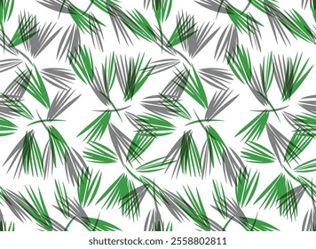 Floral pattern leaves with smooth contours, vector illustration, suitable for clothing designs.