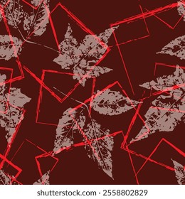 Floral pattern leaves with smooth contours, vector illustration, suitable for clothing designs.