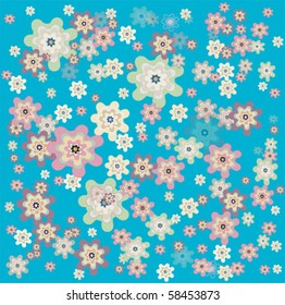 floral pattern light blue background
