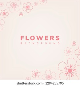 Patrón floral con vector de fondo rosa claro