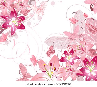 floral pattern of lilies