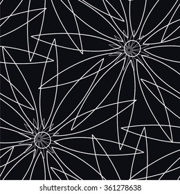 Floral pattern, line, dot, seamless vector background.