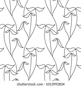 Floral pattern in lines, abstraction, leaves, nature, seamless vector background.