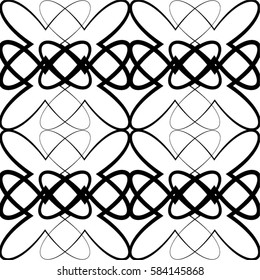 Floral pattern of lines, mesh, seamless vector background.