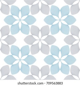 Floral pattern in lines, mesh, tile, mosaic, seamless vector background.