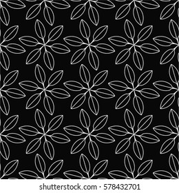 Floral pattern in the lines, simple, seamless vector background.