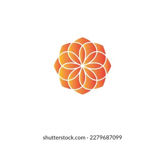 Floral pattern logo design elements vector illustration