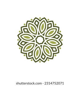 Floral pattern logo template design vector icon illustration