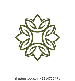 Plantilla de diseño de logotipo de patrones florales Ilustración vectorial