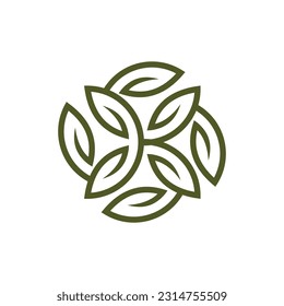 Floral pattern logo template design vector icon illustration