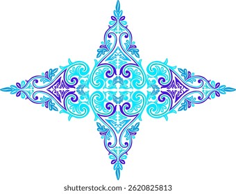floral pattern looks like star. pattern used for decoration