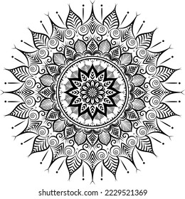 Floral pattern mandala art isolated on a white background, decoration elements for meditation poster or banner, yoga banner, henna. tattoo art, traditional circle pattern mandala art vector art
