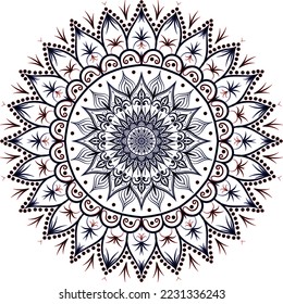 Floral pattern mandala art isolated on a white background, decoration elements for meditation poster or banner, yoga banner, henna. tattoo art, traditional circle pattern mandala art vector art