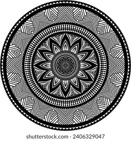 Floral pattern mandala art isolated on a white background, decoration elements for meditation poster or banner, yoga banner, henna. tattoo art, traditional circle pattern mandala art vector art