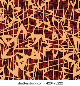 floral pattern, mesh, line, seamless vector background...