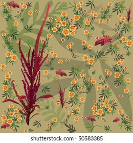 Floral pattern with miscellanious plants