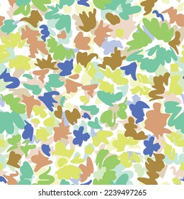 floral pattern with mix of colors, seamless pattern design