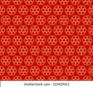 floral pattern. modern ornament. vector illustration for design wedding invitation, background, wallpaper. gold on red color